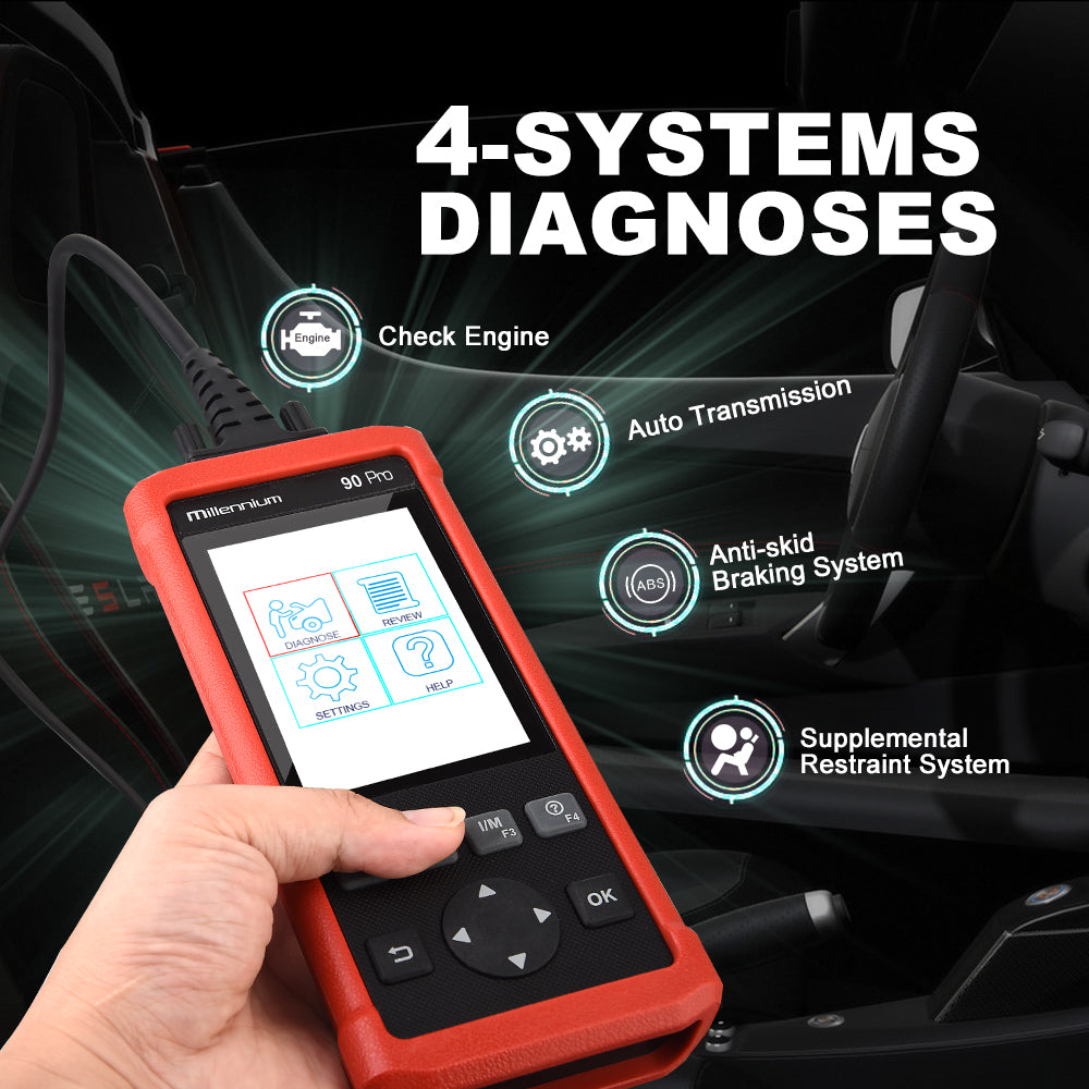 LAUNCH Millennium 90 Pro OBD2 Scanner, DIY Full OBD Function Car Code  Reader, Check Engine/ABS/SRS/Transmission Diagnostic Scan Tool,